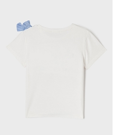 tee-shirt manches courtes avec inscriptions bet noeud fille - lulucastagnette blanc chine tee-shirtsG655501_3