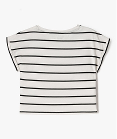 tee-shirt court a manches courtes avec motif fille imprime ecru tee-shirtsG655701_3