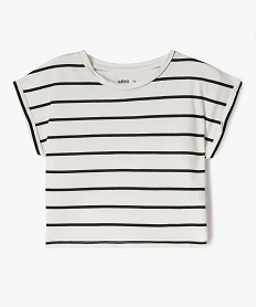 tee-shirt court a manches courtes avec motif fille imprime ecru tee-shirtsG655701_4