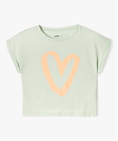 tee-shirt court a manches courtes avec motif fille vert standard tee-shirtsG655801_4