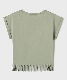 tee-shirt manches courtes avec franges fille vert tee-shirtsG656101_4