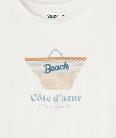 tee-shirt manches courtes a motif estival en relief fille blanc chine tee-shirtsG656301_2
