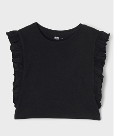 GEMO Tee-shirt avec volants sur les côtés fille noir standard
