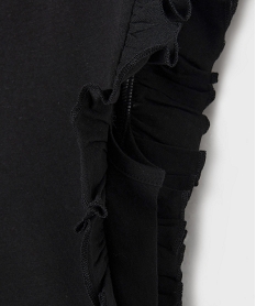tee-shirt avec volants sur les cotes fille noir standard tee-shirtsG656401_2