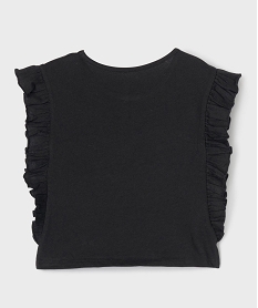 tee-shirt avec volants sur les cotes fille noir standard tee-shirtsG656401_3