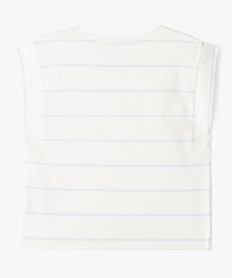 tee-shirt manches ultra courtes a rayures coupe oversize fille bleu tee-shirtsG656601_3