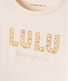 tee-shirt a manches courtes froncees avec motif fille - lulucastagnette blanc chine tee-shirtsG656901_2