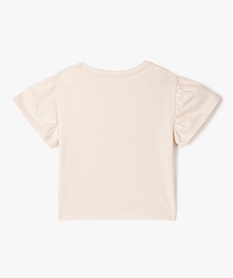 tee-shirt a manches courtes froncees avec motif fille - lulucastagnette blanc chine tee-shirtsG656901_3