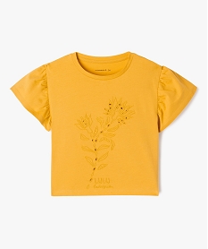 GEMO Tee-shirt à manches courtes froncées avec motif fille - LuluCastagnette jaune standard