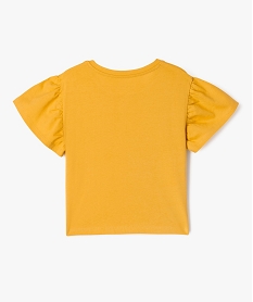 tee-shirt a manches courtes froncees avec motif fille - lulucastagnette jaune standard tee-shirtsG657001_3