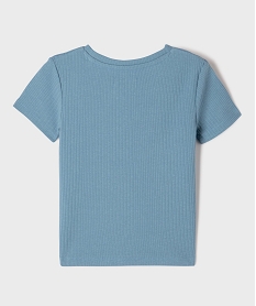 tee-shirt manches courtes en maille cotelee fille bleu standard tee-shirtsG657101_3