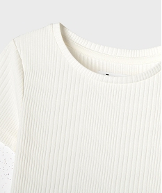 tee-shirt manches courtes en maille cotelee fille blanc chine tee-shirtsG657201_2