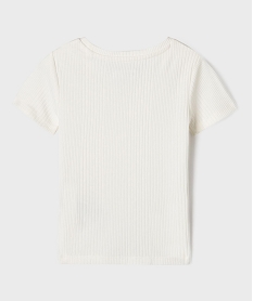tee-shirt manches courtes en maille cotelee fille blanc chine tee-shirtsG657201_3