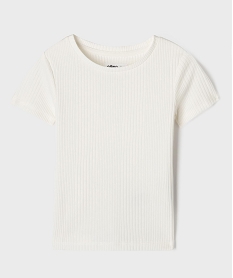 tee-shirt manches courtes en maille cotelee fille blanc chine tee-shirtsG657201_4