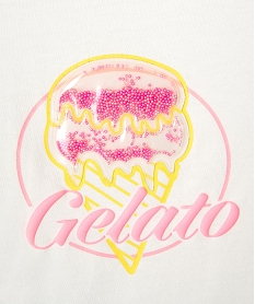 tee-shirt manches courtes avec motif en relief fille blanc chine tee-shirtsG657401_2