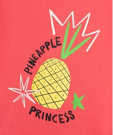 tee-shirt manches courtes oversize avec motif fluo fille rose vif tee-shirtsG658101_2