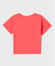 tee-shirt manches courtes oversize avec motif fluo fille rose vif tee-shirtsG658101_3