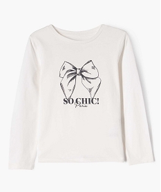 tee-shirt manches longues avec motif girly fille blanc chine tee-shirtsG658801_4