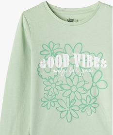tee-shirt manches longues avec motif girly fille vert standard tee-shirtsG658901_2