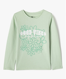 tee-shirt manches longues avec motif girly fille vert standard tee-shirtsG658901_4