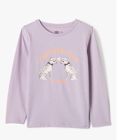 tee-shirt manches longues avec motif girly fille violet tee-shirtsG659001_4