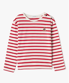 GEMO Tee-shirt manches longues à rayures fille - LuluCastagnette blanc chine