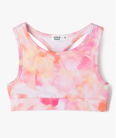 debardeur de sport court dos nageur tie an dye fille orange standard debardeursG659401_4