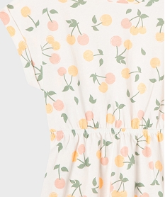 robe a manches courtes imprimee en coton fille blanc vifG660801_2
