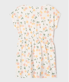robe a manches courtes imprimee en coton fille blanc vifG660801_3