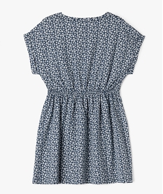 robe a manches courtes imprimee en coton fille navyG660901_3