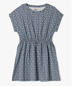robe a manches courtes imprimee en coton fille navyG660901_4
