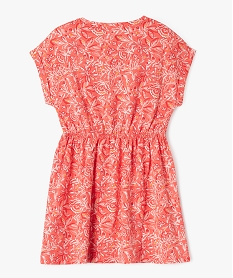 robe a manches courtes imprimee en coton fille rose standardG661001_3