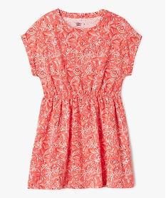 robe a manches courtes imprimee en coton fille rose standardG661001_4