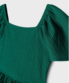robe en maille texturee a col modulable fille vert standardG661201_2