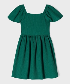 robe en maille texturee a col modulable fille vert standardG661201_4