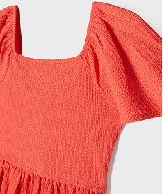 robe en maille texturee a col modulable fille rose standardG661301_2