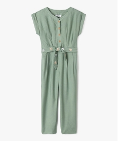 GEMO Combinaison longue en viscose à ceinture brodée fille kaki standard