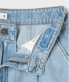 GEMO Short en jean fin à coupe ample fille Gris