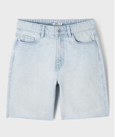 GEMO Bermuda en jean taille haute finition sans coutures fille ultra bleach