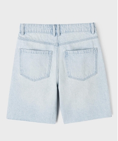 bermuda en jean taille haute finition sans coutures fille ultra bleach shortsG664201_3