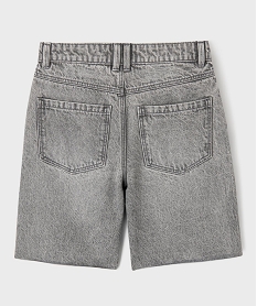 bermuda en jean taille haute finition sans coutures fille gris shortsG664301_3