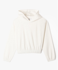 GEMO Sweat à capuche coupe courte avec intérieur molletonné fille blanc chine