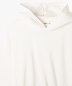 sweat a capuche coupe courte avec interieur molletonne fille blanc chine sweatsG664901_2