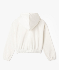sweat a capuche coupe courte avec interieur molletonne fille blanc chine sweatsG664901_3