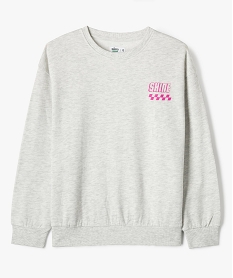 GEMO Sweat molletonné avec large motif dos fille Gris