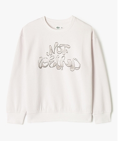 GEMO Sweat molletonné avec large motif devant fille blanc standard