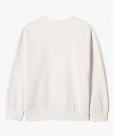 sweat molletonne avec large motif devant fille blanc standard sweatsG665801_3