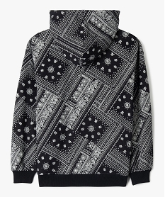 sweat zippe a capuche a motif cachemire fille noir standard sweatsG665901_3