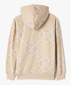 sweat zippe a capuche a motif cachemire fille beige sweatsG666001_3