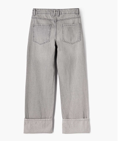 jean baggy a revers taille ajustable fille gris standard jeansG666401_3